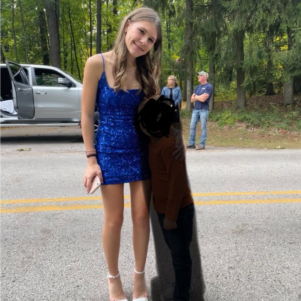 Windsor Blue Sequin Mini Dress